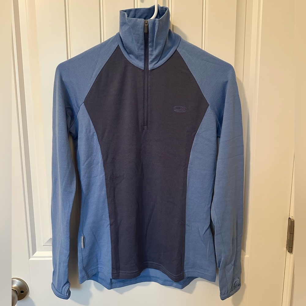 Icebreaker Women’s Bodyfit 260 Blue Merino Quarter-Zip Top